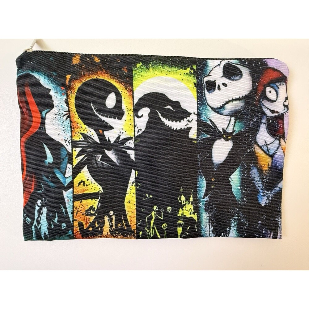 Nightmare Before Christmas Jack and Sally  Makeup Cosmetic Toiletries Travel Bag
